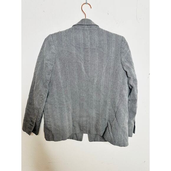 ANNIE BING Grey Wool Blend Boxy Cut Style Oversized Striped Becky Blazer size S - Picture 4 of 14